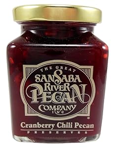 The Great San Saba River Pecan Company Cranberry Chili & Pecan Preserves 11 Ounce (1 Jar)