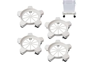 CNQLIS 5 Gallon Bucket Dolly with 5 Smooth-Rolling Swivel Casters,75 lbs,No Tip or Spilling for 5 Gallon Bucket and Flowerpot,11" Inside Diameter （4Pcs）