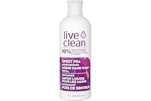 Live Clean Sweet Pea Moisturizing Liquid Hand Soap Refill, 4 Count (Packaging May Vary)