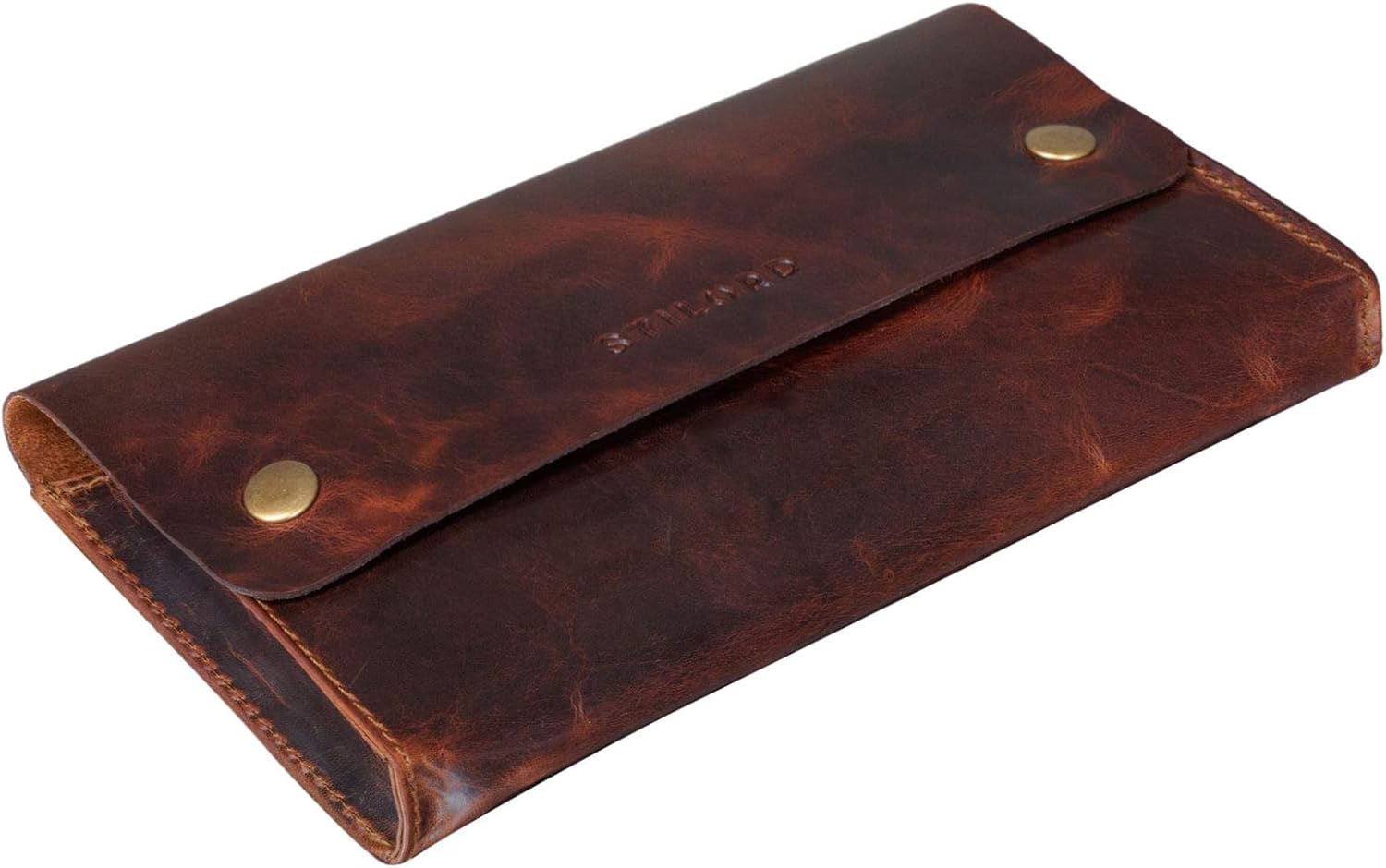 STILORD 'Griffin' Leather Case Vintage Pouch for Pencil Cosmetic Money Glasses Keys Small Organizer in Genuine Leather, Colour:Kara - Cognac - Image 5