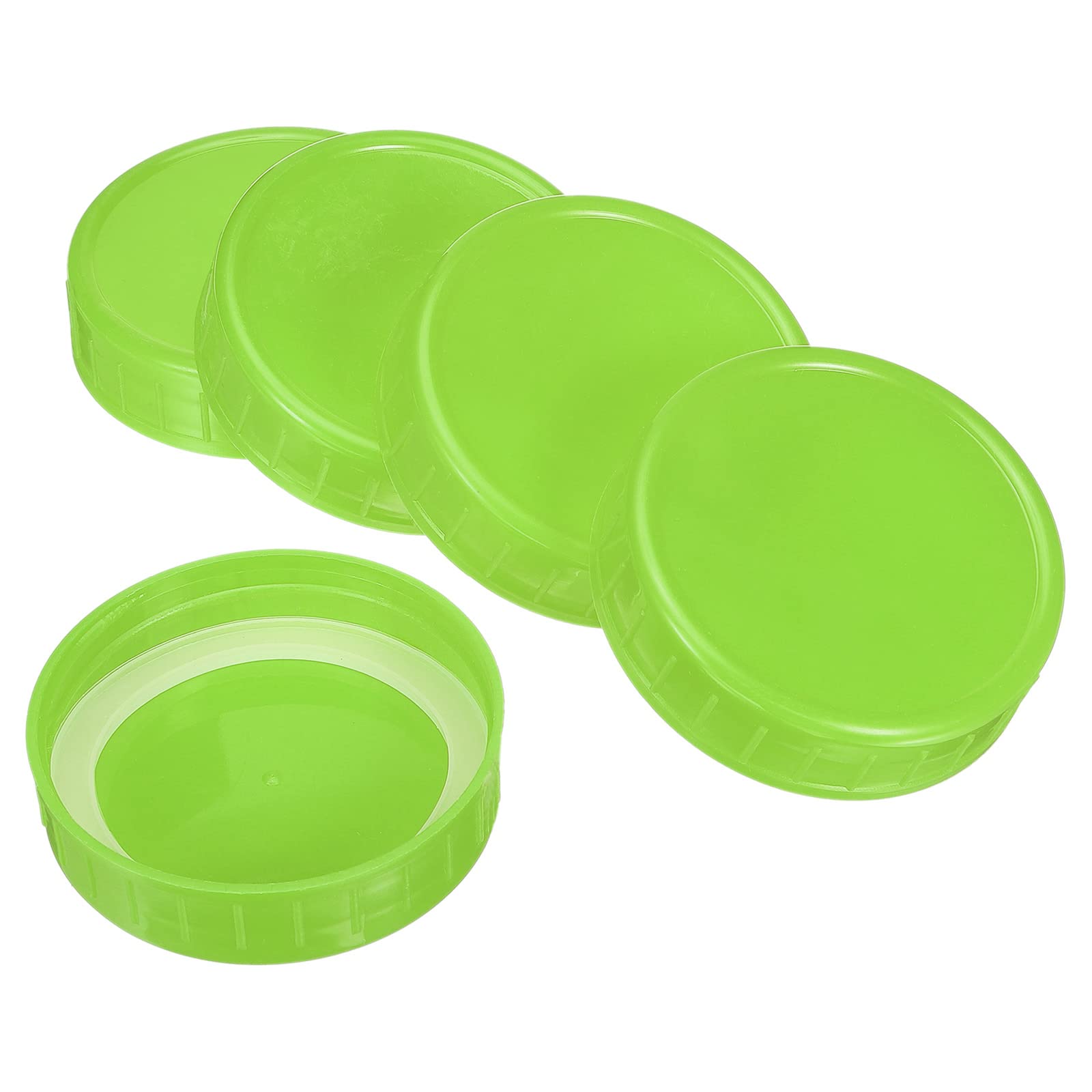 PATIKIL 70mm / 2-3/4" Regular Mouth Plastic Mason Jar Lids, 1Set/24 Pack Canning Jars Caps with Silicone Sealing Ring for Kitchen Storage, Green
