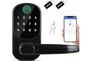 TEKXDD Smart Lock with Handle 5-in-1 keyless ai Recognition 1-Second Unlock Military-Grade Security ip65 Waterproof Anti-Thef