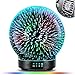 3D Glass Aromatherapy Essential Oil Diffuser – Newest Version Fragrance Oil Humidifier, 7 LED Color Lighting Modes Firework Theme, Premium Ultrasonic Mist, Auto-Off Safety Switch (Black)