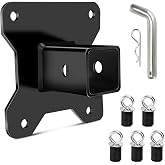 XIKOBY 2" UTV Rear Receiver Hitch Plate Kit Compatible with 2014-2024 Polaris RZR XP 1000 4 XP4 XP1000, Heavy Duty Trailer Adapter Accessories with Tie Down Bed Anchors &amp; Pin Clip