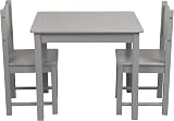 HYGRAD Kids Wooden Table & 2 Chair Set for Preschoolers - Grey view 5