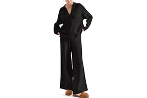 SUUKSESS Women 2 piece Fall outfits Matching Lounge Set Waffle Knit Sweater sets