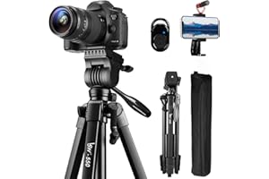 Tripod, 60-Inch Camera Tripod Stand Aluminum for Photography Canon Nikon Sony with Fluid Head & Carry Bag, Lusweimi Video Tri