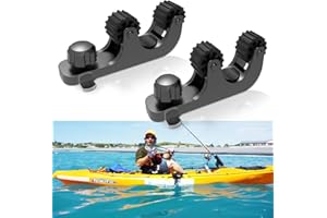 Huntury Kayak Paddle Holder, Kayak Track Mount Accessories, Kayak Oar Holder for Fishing Kayak, Kayak Rail Accessories, Pack of 2