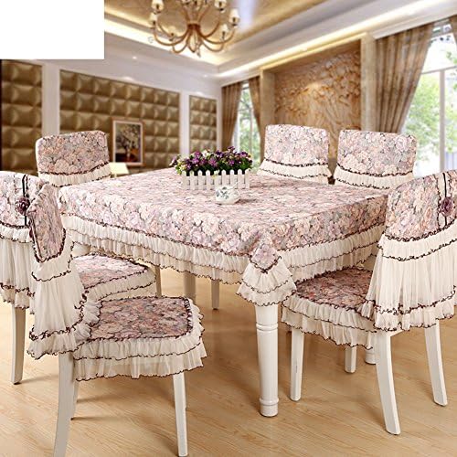 European style Restaurant Chair cover,Rural Fabric Lace Household Kitchen Chair cover 1 pc-B