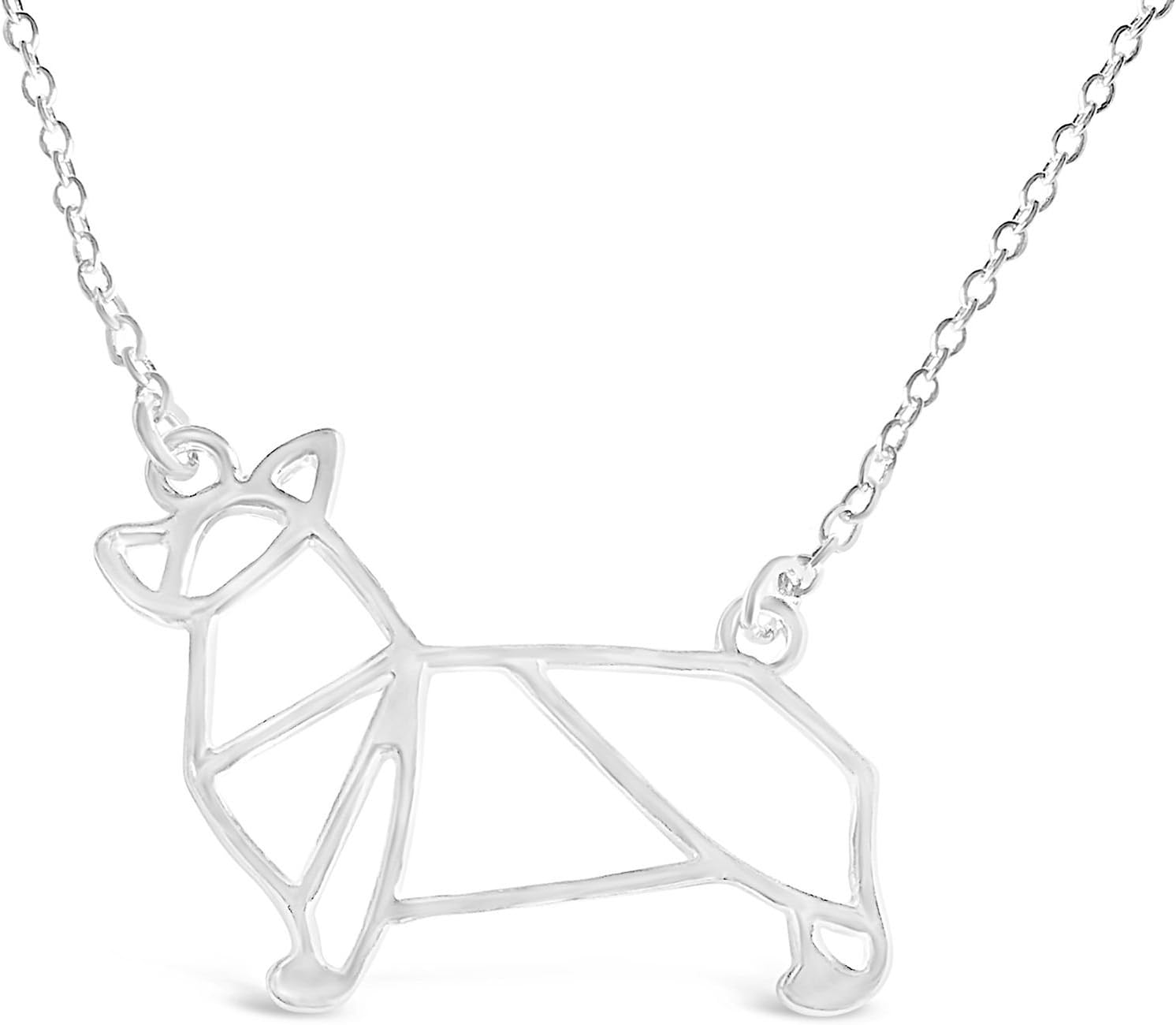 Rosa VilaCorgi Necklace, Corgi Origami Necklace, Corgi Gift Perfect For Dog Lovers, Dog Jewelry For Women, Dog Necklaces For Lovers Of Corgis, Gifts For Corgi Lovers