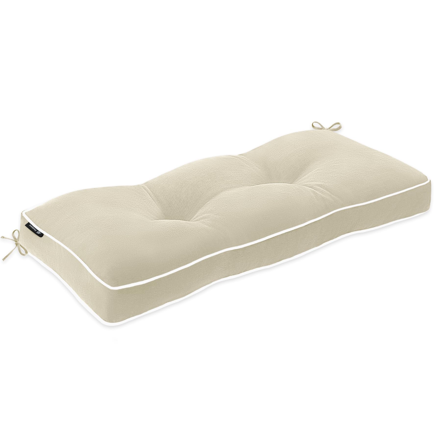 Photo 1 of Favoyard Outdoor Bench Cushion 36 x 14 Inch Water-Resistant & 3-Year Fade Resistant Patio Furniture Cushions Tufted Garden Seat Pads for Indoor/Outdoor Porch Sofa Settee Couch with Ties, Beige