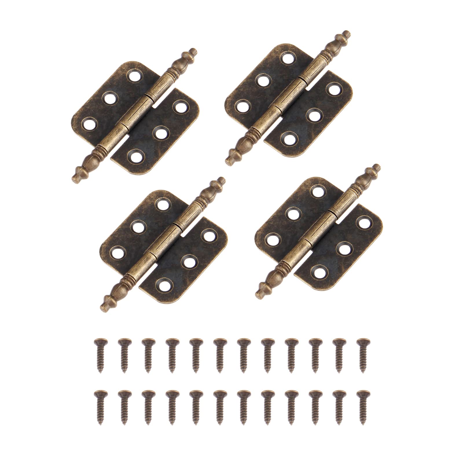 Dophee 4Pcs 35x70mm Antique Bronze Iron Crown Head 6 Holes Hinges for Vintage Wooden Box Toolbox Cabinet Cupboard