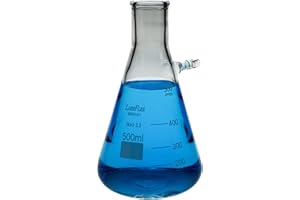 LUERFLEX 500ML 16OZ Filtering Flasks Borosilicate Glass Conical Erlenmeyer Flask Pack of 1