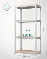 SONGMICS 4-Tier Steel Shelving Unit 520 kg Load 40 x 80 x 160 cm Silver view 5
