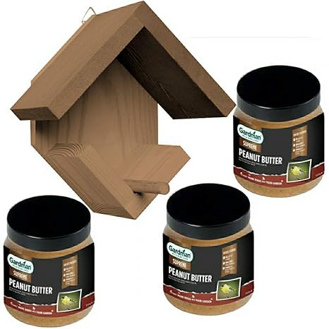 Peanut Butter Bird Feeder House 3 Jars Of Supreme Peanut Butter