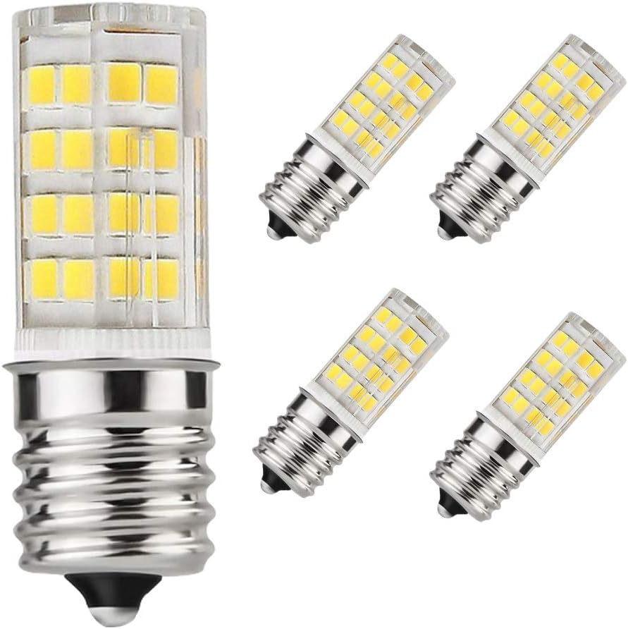 E17 LED Bulb, Microwave Oven Light 5 Watt Daylight White 6000K dimmable 52x2835SMD AC110-130V (Pack of 2) (Daylight White 6000K) - - 