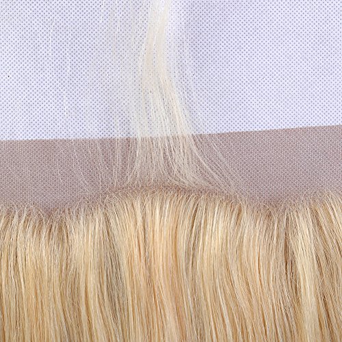Sent Hair Lace Frontal Closure with Baby Hair Free Part Straight Brazilian Human Hair Frontal 13x4 Ear to Ear Blonde Color #613 12 inch
