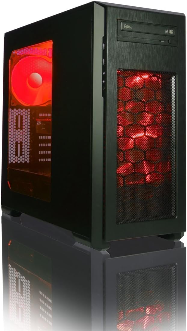 Phanteks Enthoo PRO M with Red LED Kit - PC Desktop Computer Case (Midi-Tower, PC, Plastic, Steel, 1x 140 mm, ATX, EATX, Micro-ATX, Mini-ATX, Black) PH-ES515P