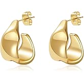 SHERLOVE Trendy Gold Plated Knot Earrings for Women Chunky Statement Drop Dangle Earrings Lightweight Hypoallergenic Fashion Accessories Gold Jewelry Gifts for Womens