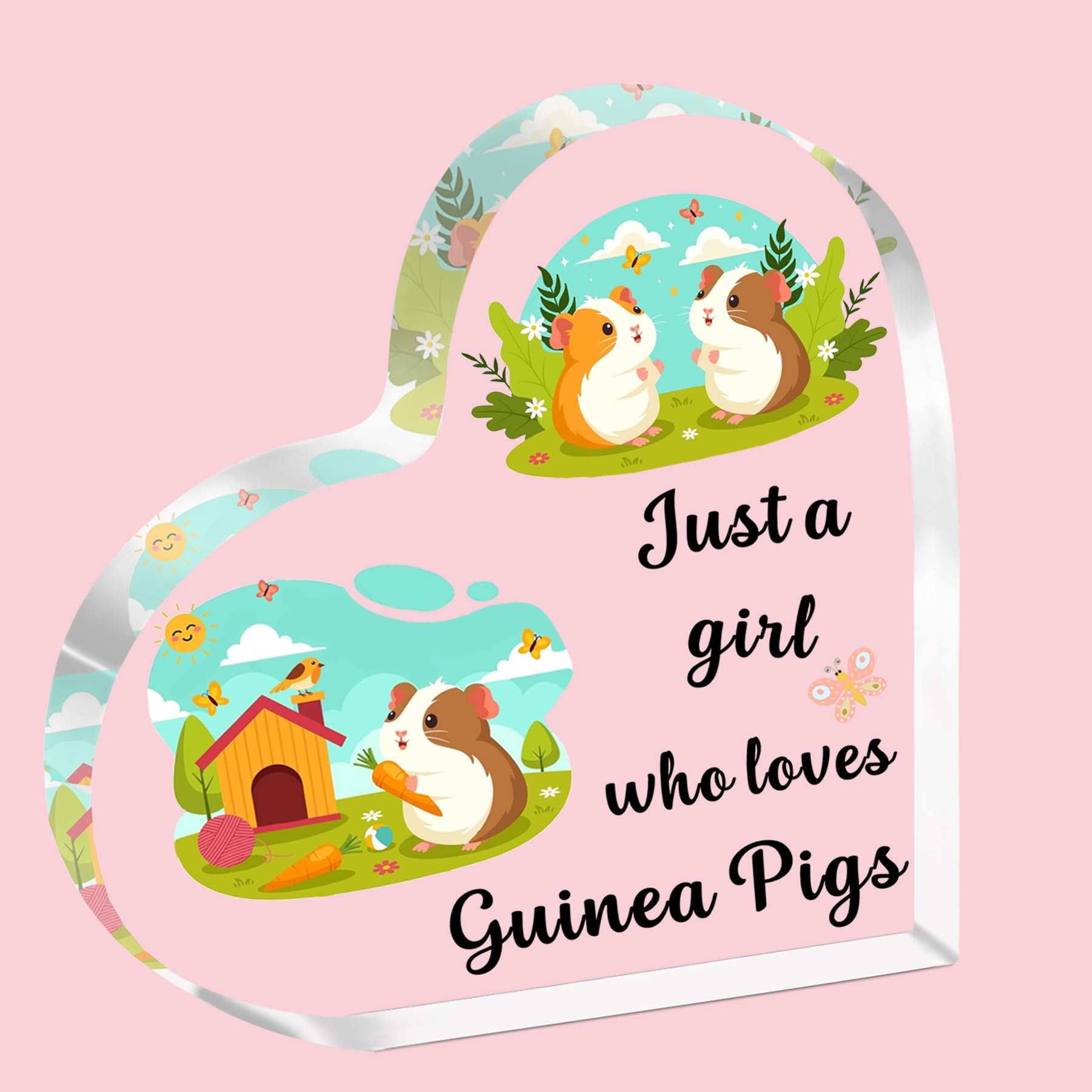 SDOFY Guinea Pig Acrylic Plaque - Gift for Girls, Women and Lovers - Just a Girl Who Loves Guinea Pigs