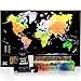 Workablez Scratch-Off World Map - Watercolor Poster with Gold Foil, 17 x 24 Inches, Track Travel Highlights