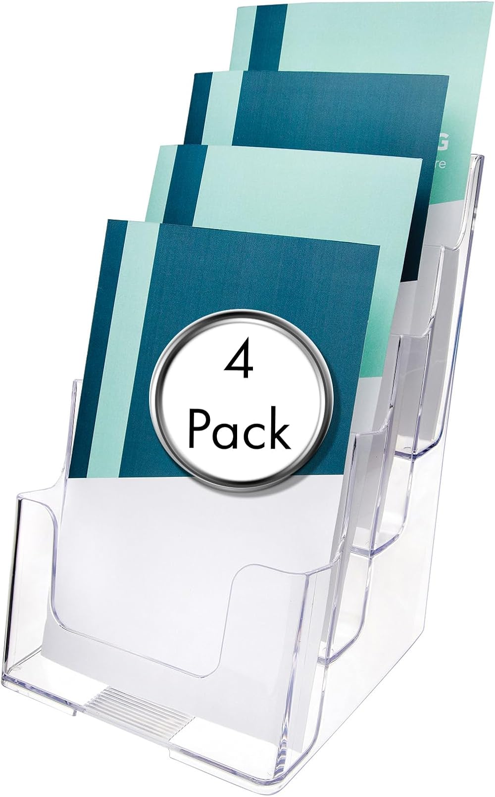 Deflecto 4 Tier A5 Portrait Literature Holder Pack of 4 Multi-Tier File Holder