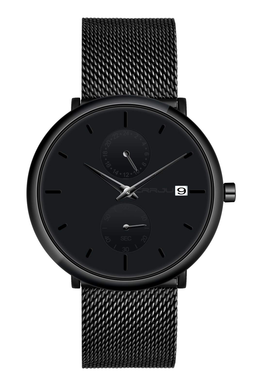 MicLee Men's Wrist Watches, Men's Boy's Quartz Watch, Business Watch, Student Casual Watch, with Calendar, Alloy Watch, Mineral Glass dial Window, Stainless Steel mesh Band