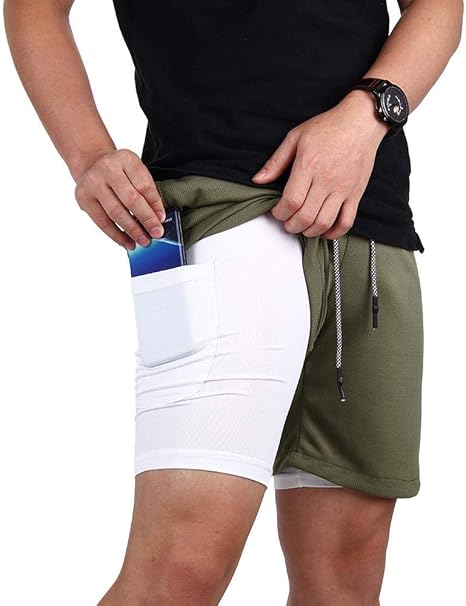 mens shorts with built in compression shorts