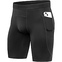 Amazon.com: LANBAOSI Mens Compression Shorts with Phone Pocket