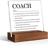 Pishovi Coach Definition Acrylic Sign With Wooden Stand, Appreciation Thank You Gifts for Coaches Mentor Trainer Instructor, Retirement Farewell Gifts for Basketball Cheerleading Gymnastics Coach