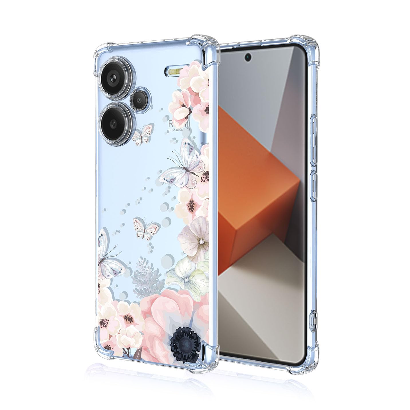 BORYA Case for Xiaomi Redmi Note 13 Pro+ Plus 5G, Shockproof TPU Bumper Clear Ultra Thin Soft Silky Premium Silicone Cover with Cute Elegant Simple Pattern, A48 โ image 1