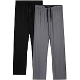 BAMBOO COOL Mens Pajama Pants Sleep Lounge Bottoms Soft Comfy Pj Pant Sleepwear with Pockets 2 Pack
