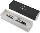 Parker IM Grey Lacquer Ballpoint Pen with Gold Trims Medium Point Blue Ink view 8