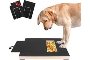 JICIFU Dog Nail Scratch Board File - Pet Nail File Board with 2 Sandpaper Replacement Non-Slip Mat Square Scratching Scratchboard Sandpaper Treat Trimming Emery Sand Trimmer Puppy