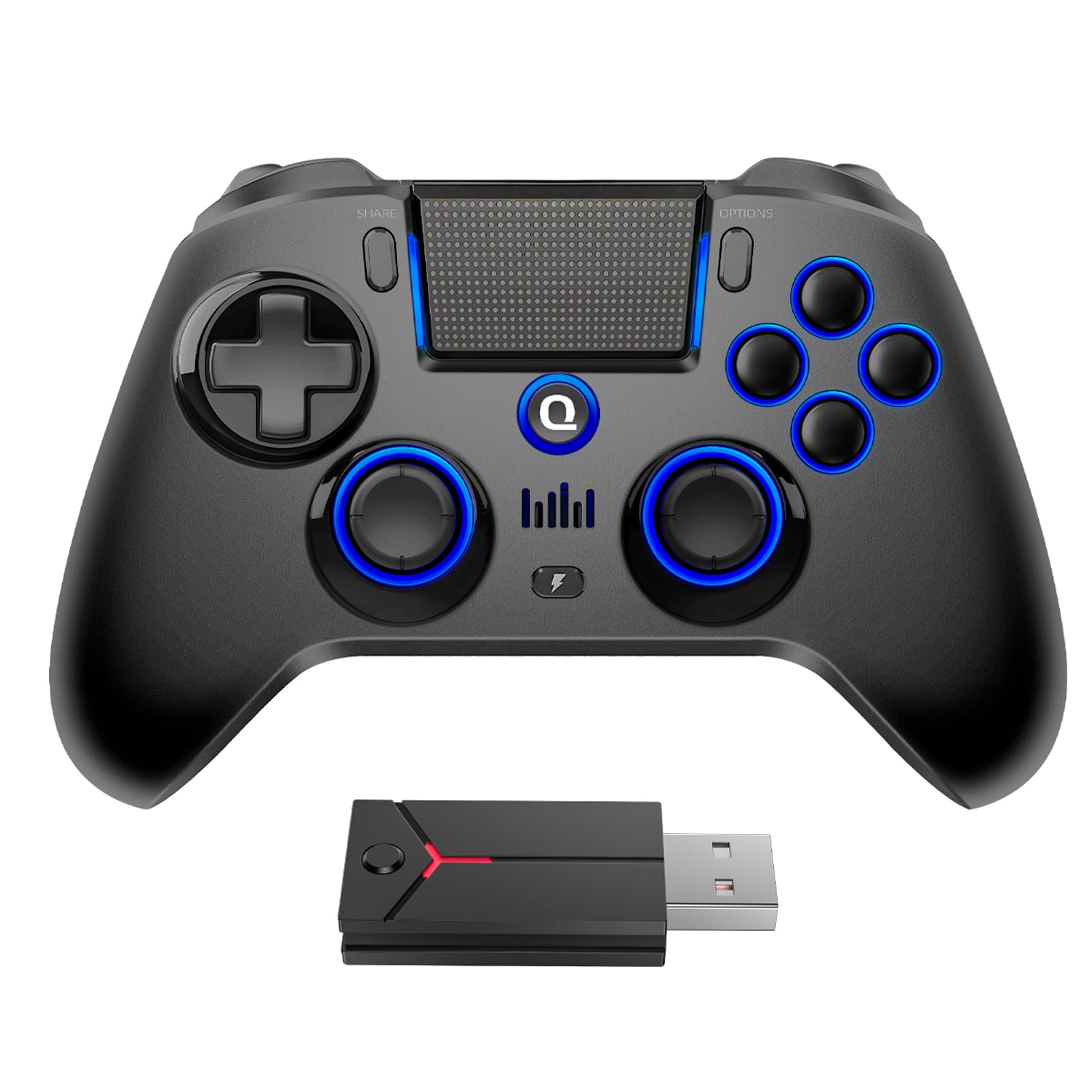 Photo 1 of QRD Spark N5 Wireless Controller for PS5 Pro Slim PS4 PS3 PS2 Steam Deck PC Windows Mac iOS Android TV Box, PS5 controller with Halleffect Gamepad Joystick with Touchpad, 6 Axis Gyro, Dual Vibration, Mapping, Macro