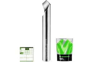 SHARPRO Chamfer Router Bits V Groove O Flute Spiral Router Bit 90 Degree 1/4 Inch Shank CNC Carbide V-bit for Engraving and C