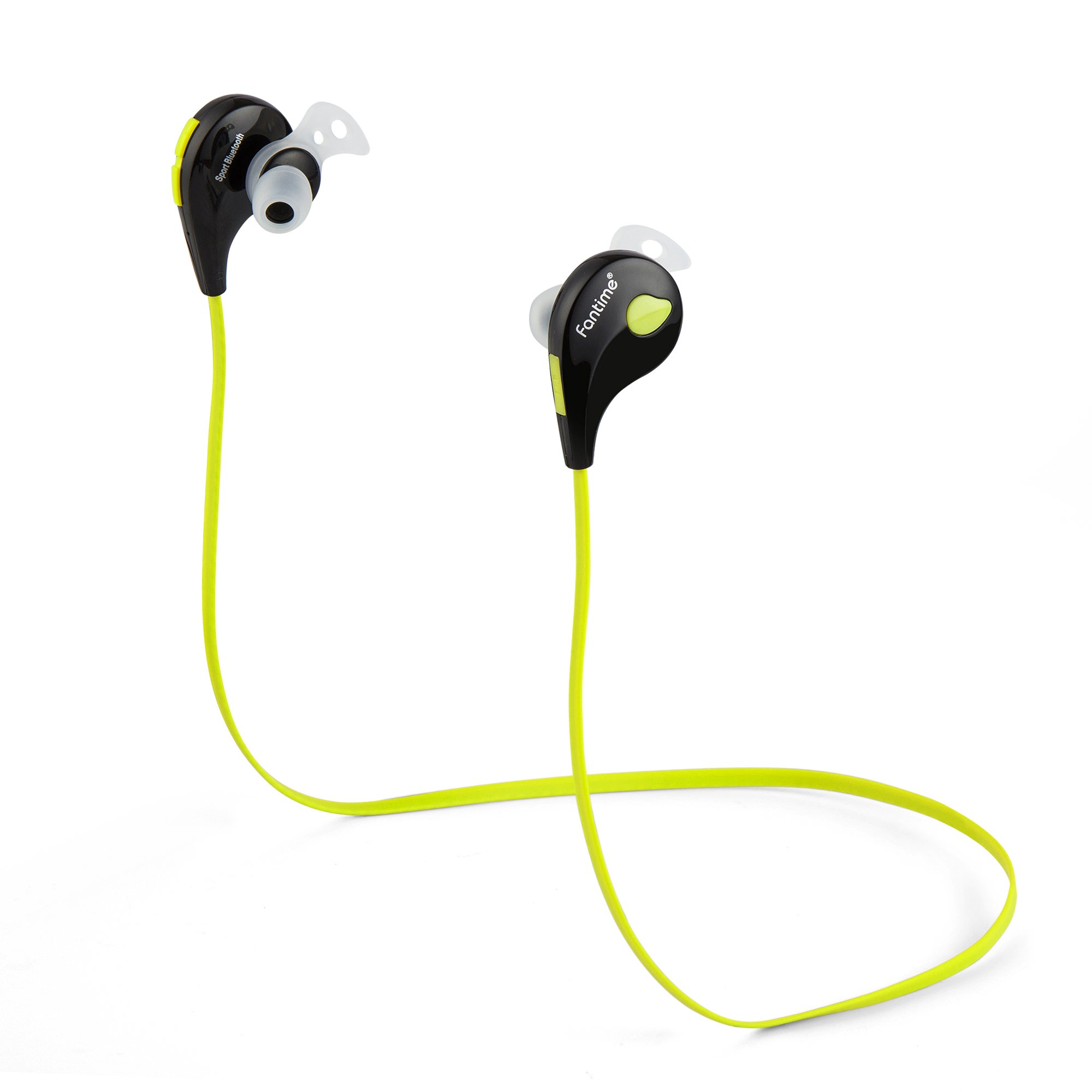 Fantime Bluetooth Headphones Wireless Bluetooth Headsets Sports In-ear Earphones Sweat-proof Wireless Stereo Headphones for Smartphones(Black Green)