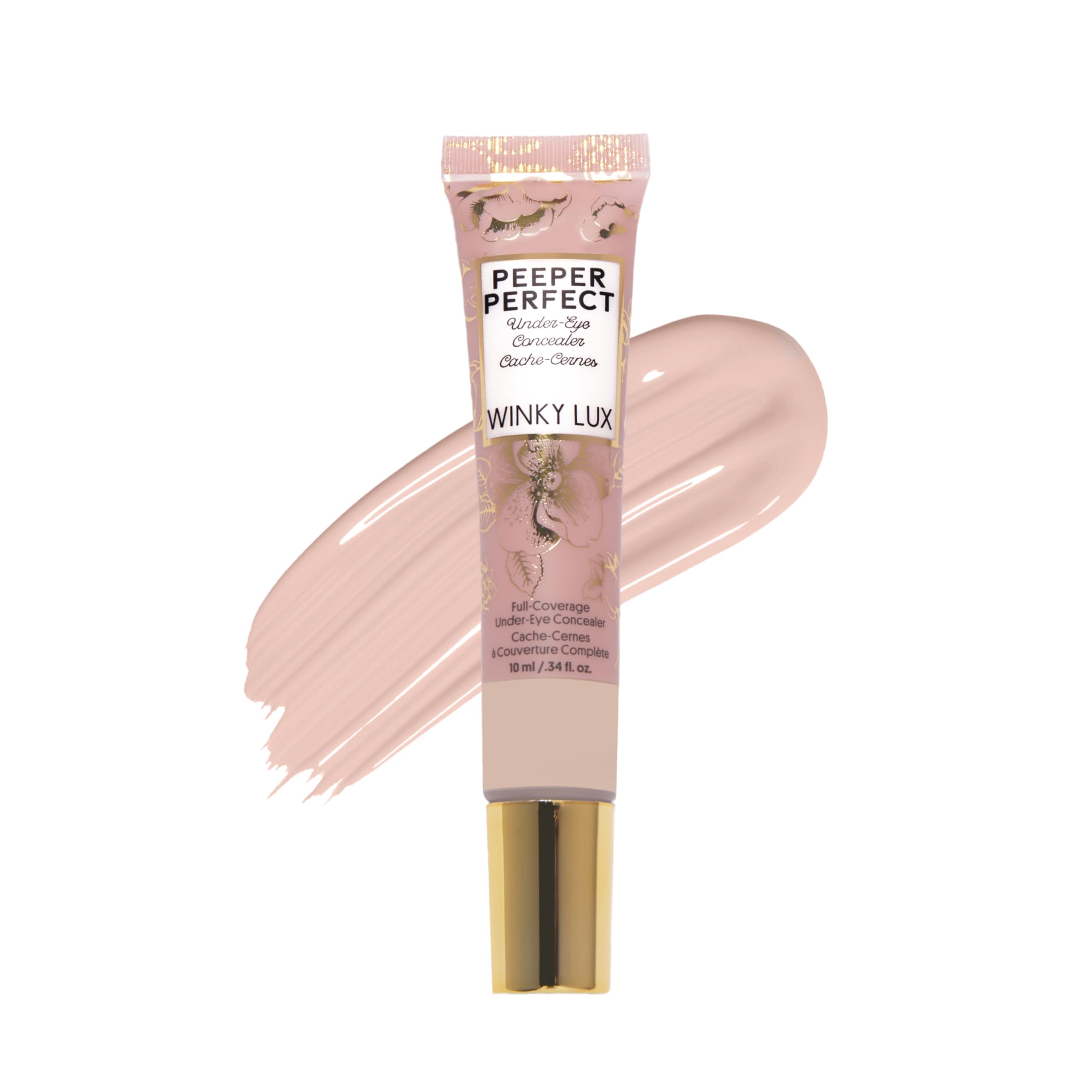 Winky Lux | Peeper Perfect Under Eye Concealer | With Collagen, Hyaluronic Acid, and Vitamin E | Full Coverage Concealer | Concealer Makeup (Light)