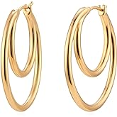 MYEARS Women Hoop Earrings Gold 14K Simple Hypoallergenic Everyday Jewelry