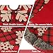 Aiduy Christmas Tree Skirt, 48 Inch Large Buffalo Plaid Christmas Tree Skirt, Rustic Burlap Xmas Tree Skirt with Thick Faux Fur Snowflake