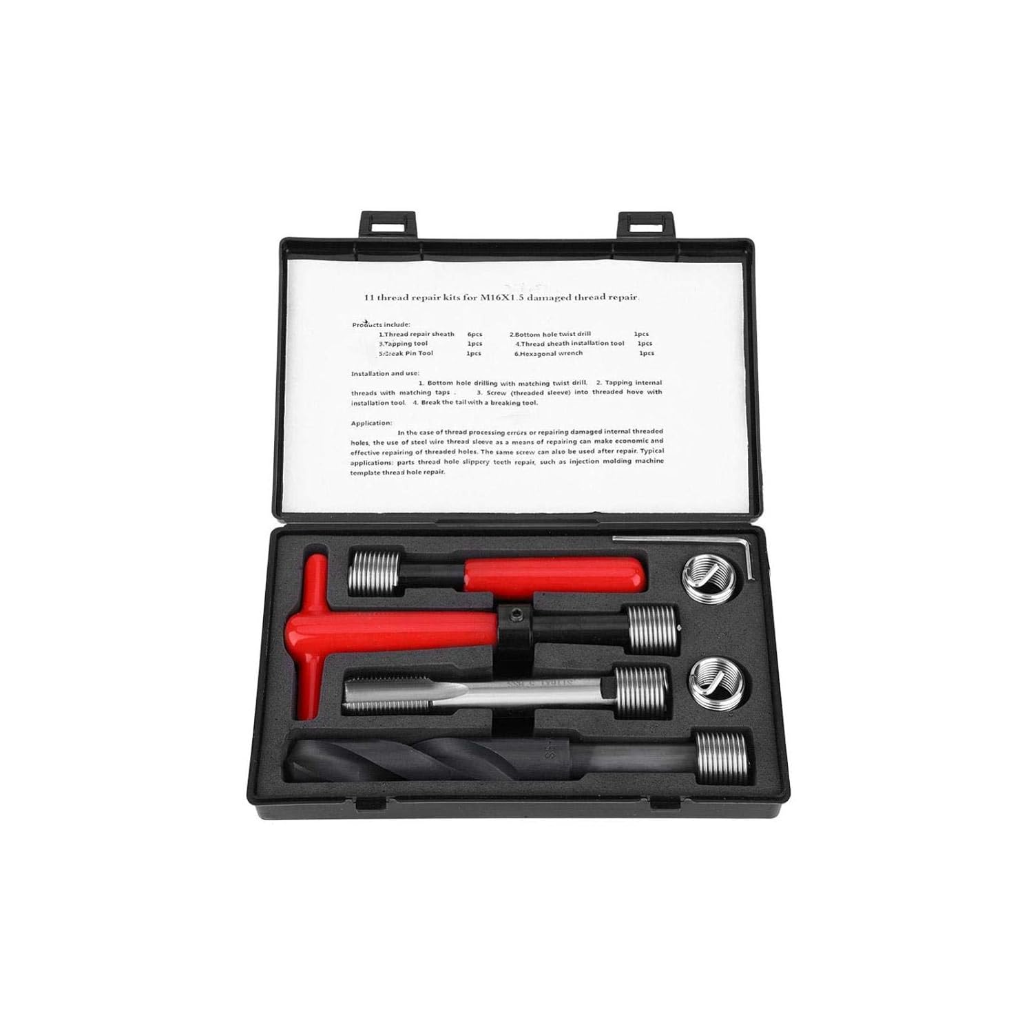 Respicefinem 11 stuks roestvrijstalen draadreparatieset M16x1.5