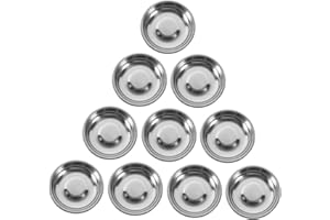 LABRIMP Stainless Steel Round Sauce Dishes 10pcs 3.9 Inch Plates for Salads and Appetizers