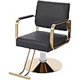 ZAWAYINE Barber Chair Salon Chair for Hair Stylist Hair Chair for Barbershop Home 360° Swivel Black Salon Styling Spa Beauty Equipment for Women Man Barbershop Home Max Load 440 Lbs