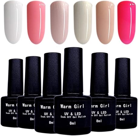 Amazon カラージェル 6色セット 8ml ジェルネイルカラー Uv Led対応 マニキュア ネイルアートジェル 初心者用 1 Warm Girl ジェルネイル 通販