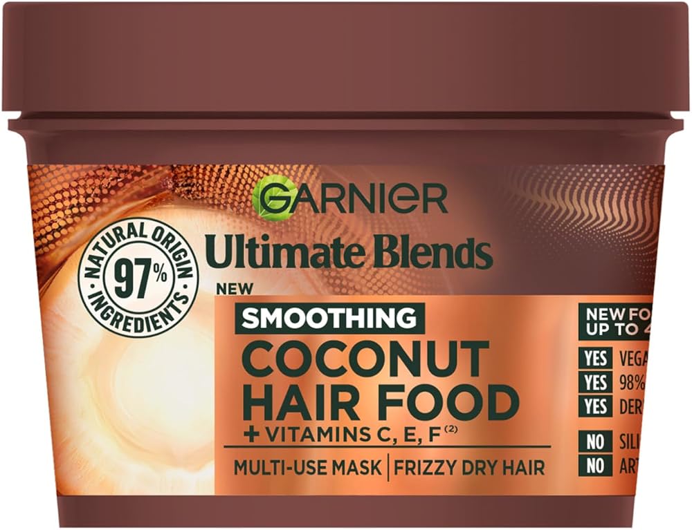 Garnier Ultimate Blends Coconut Hair Food 400ml 3‑in‑1 For Frizzy Curly Hair