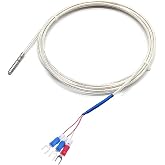 RTD Pt100 Temperature Sensor Probe, Jaybva Waterproof Stainless Steel Thermistor Three Wire High Precise Accuracy Range:-50℃ to 200℃ 6.6 Feet Wire
