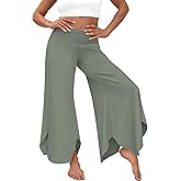 LOOKBOHO Women's Yoga Pants High Waist Stretch Loose Casual Flowy Wide Leg Pant with Pockets