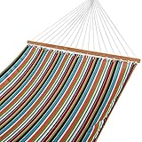 Lazy Daze Hammocks Sunbrella Fabric Hammocks with Spread Bar and Handcrafted Polyester Rope for Two Person, All Weather and Fade Resistant, 450 lbs Capacity, Carousel Condetti
