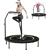 CLORIS Rebounder Trampoline for Adults 40 Inch, 400 lbs Capacity with 5-Level Adjustable Bar, Foldable Mini Indoor Fitness Workout Exercise Equipment Blue