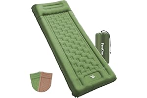 FreeCon Camping Sleeping Pad Single Ultra Thick 11cm Twin Air Mattress Self Inflating Portable Mat Bed with Built in Foot Pum